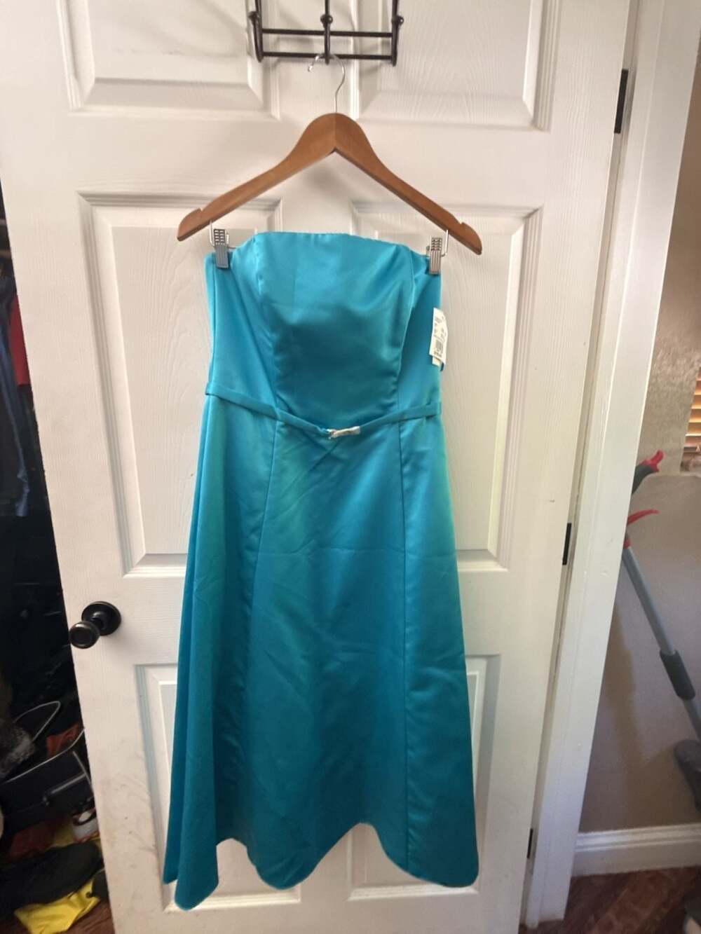Michaelangelo Strapless Satin Tea Length Dress Size 10